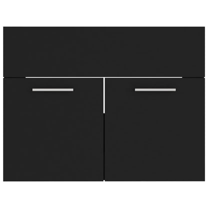 vidaXL Bathroom Furniture Set | Black and White | Engineered Wood and Ceramic