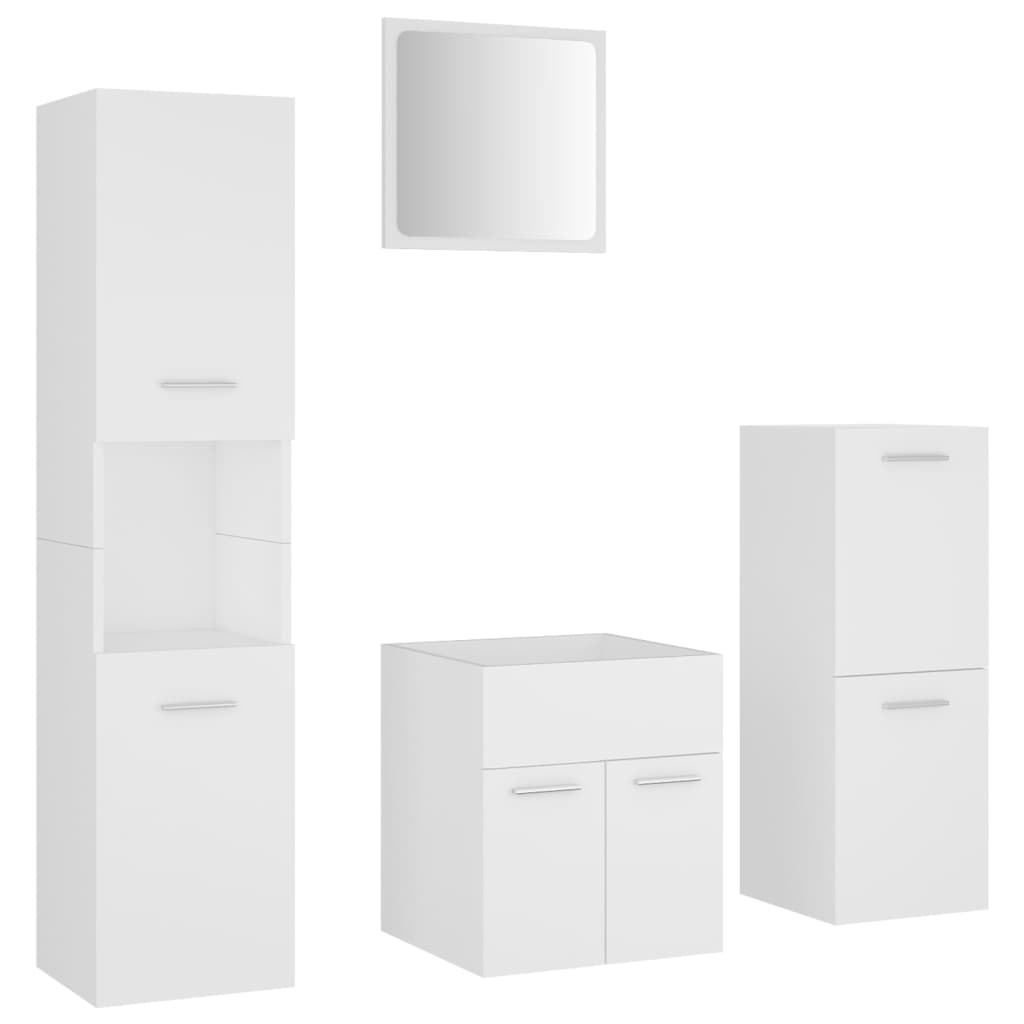 vidaXL Bathroom Furniture Set | White | Engineered wood | Compact