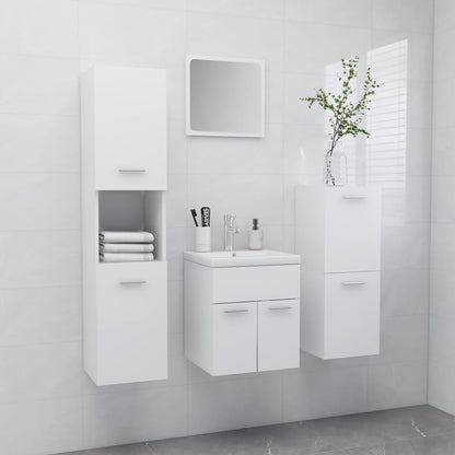 vidaXL Bathroom Furniture Set | White | Engineered wood | Compact