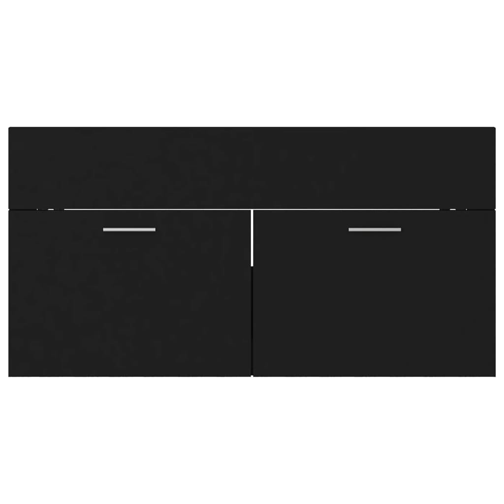 vidaXL Bathroom Furniture Set Black Engineered Wood