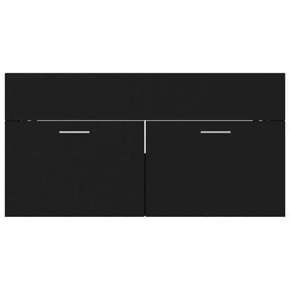 vidaXL Bathroom Furniture Set Black Engineered Wood