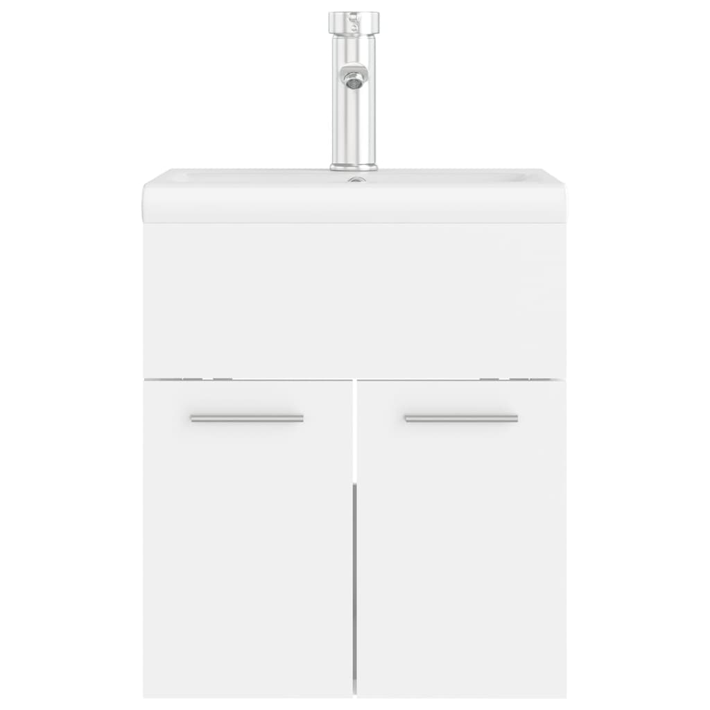 vidaXL Sink Cabinet with Built-in Basin White Engineered Wood