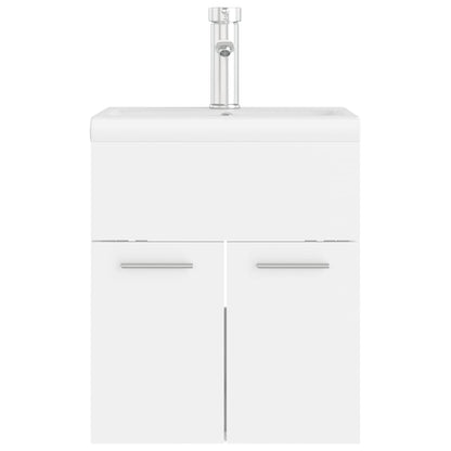 vidaXL Sink Cabinet with Built-in Basin White Engineered Wood