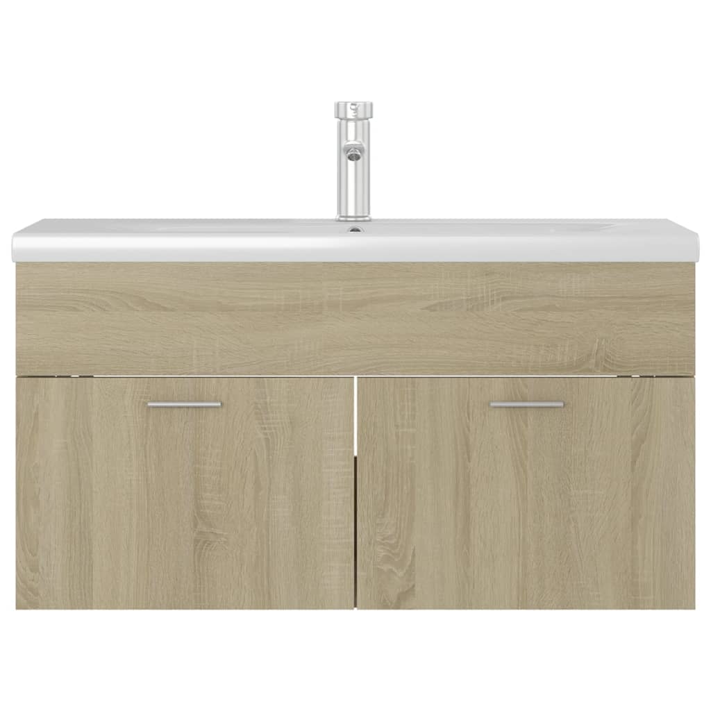 vidaXL Sink Cabinet with Built-in Basin Sonoma Oak Engineered Wood
