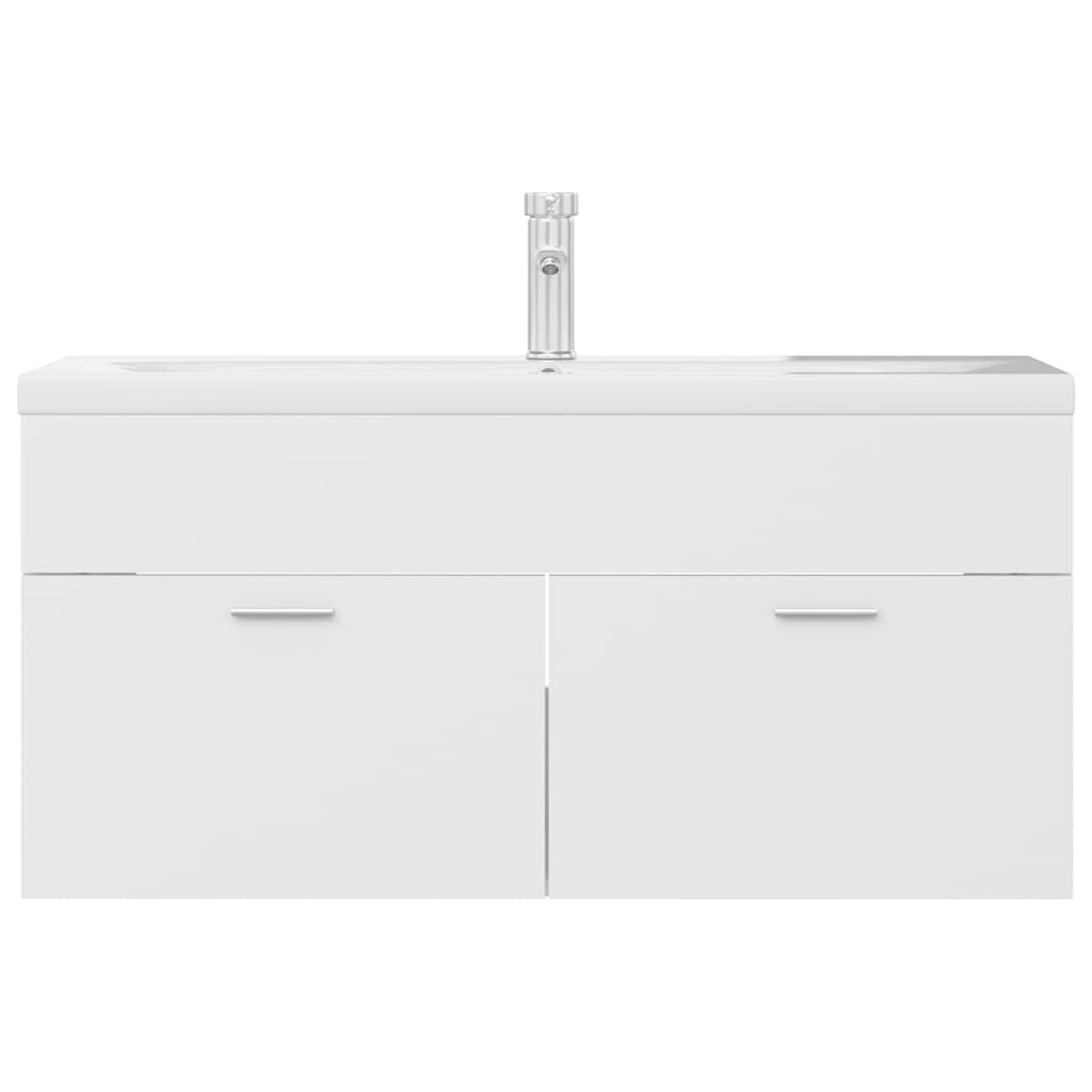 vidaXL Sink Cabinet with Built-in Basin White Engineered Wood