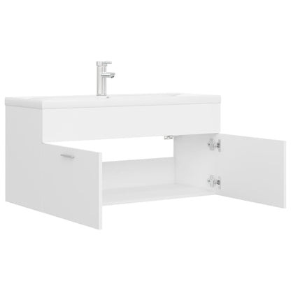 vidaXL Sink Cabinet with Built-in Basin White Engineered Wood