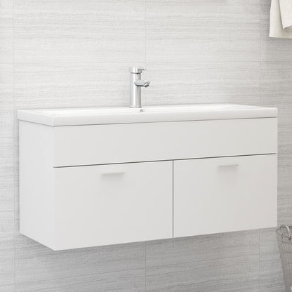vidaXL Sink Cabinet with Built-in Basin White Engineered Wood