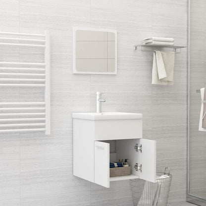 vidaXL Bathroom Furniture Set | White | Engineered wood, Ceramic | Compact