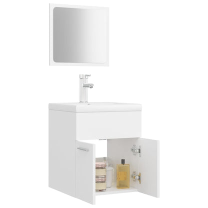 vidaXL Bathroom Furniture Set | White | Engineered wood, Ceramic | Compact