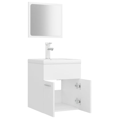 vidaXL Bathroom Furniture Set | White | Engineered wood, Ceramic | Compact