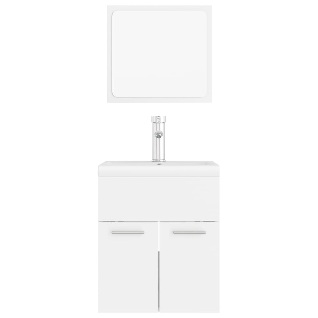 vidaXL Bathroom Furniture Set | White | Engineered wood, Ceramic | Compact