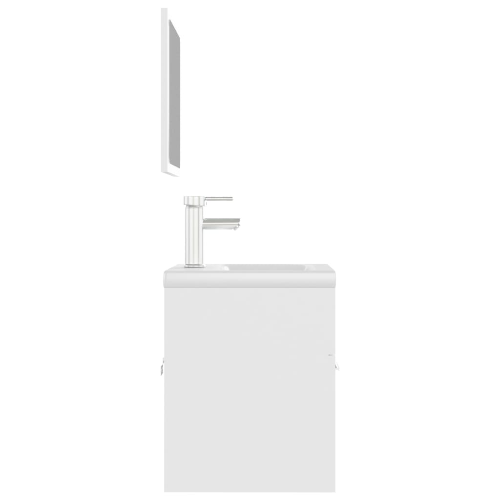 vidaXL Bathroom Furniture Set | White | Engineered wood, Ceramic | Compact