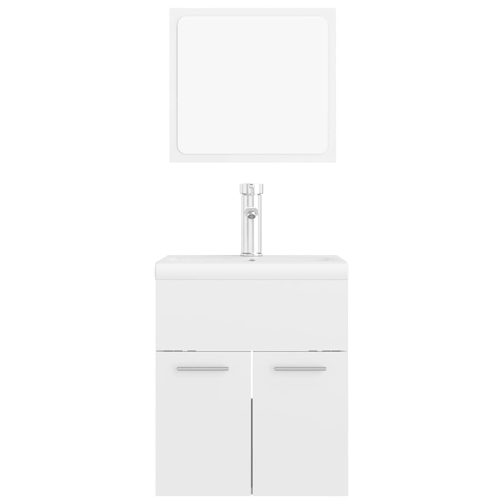 vidaXL Bathroom Furniture Set | High gloss white | Engineered wood, Ceramic