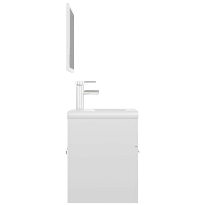 vidaXL Bathroom Furniture Set | High gloss white | Engineered wood, Ceramic