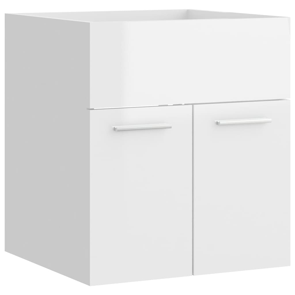vidaXL Bathroom Furniture Set | High gloss white | Engineered wood, Ceramic