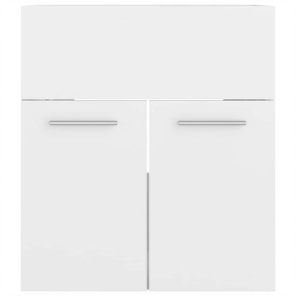vidaXL Bathroom Furniture Set | High gloss white | Engineered wood, Ceramic