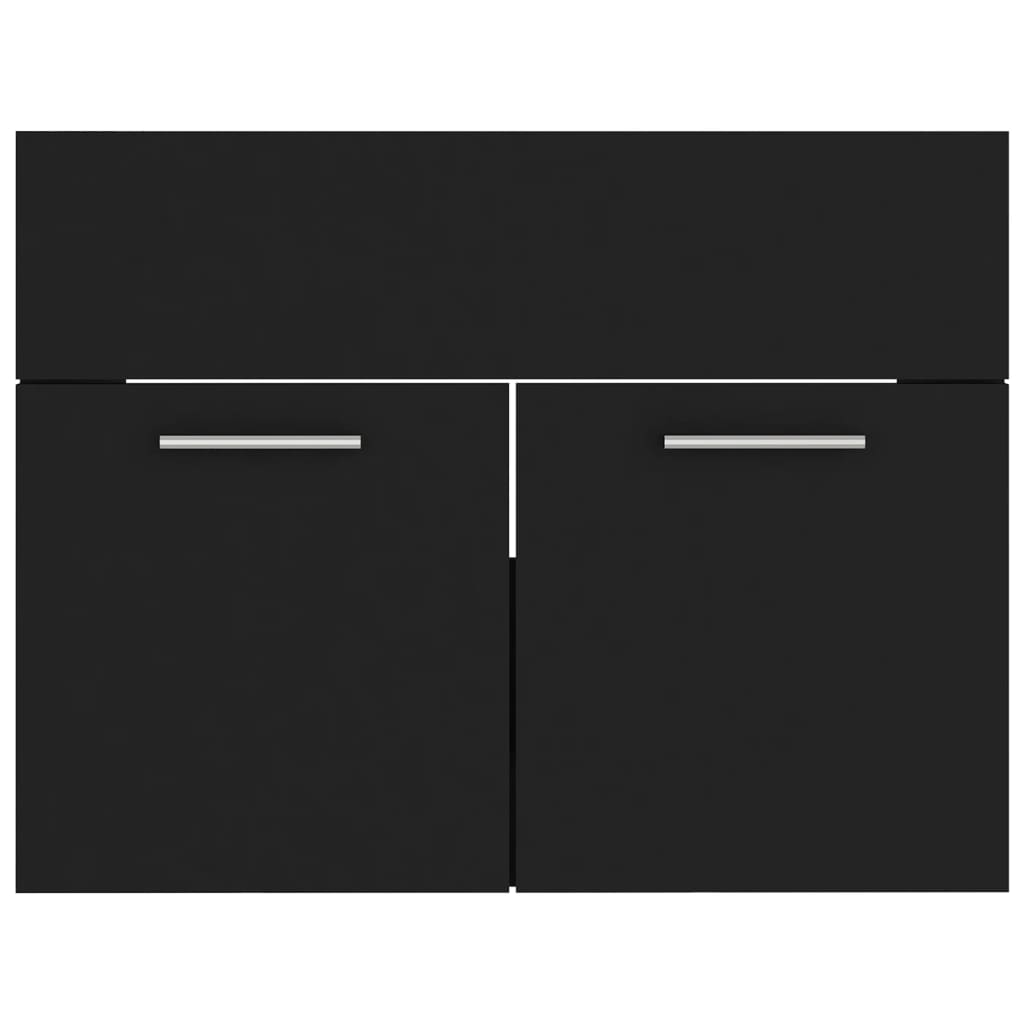 vidaXL Bathroom Furniture Set Black Engineered Wood