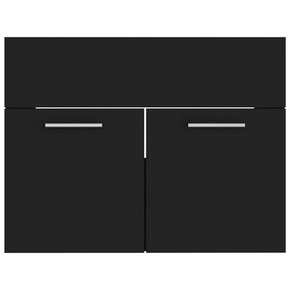 vidaXL Bathroom Furniture Set Black Engineered Wood