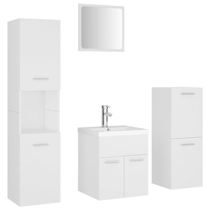 vidaXL Bathroom Furniture Set White Engineered Wood