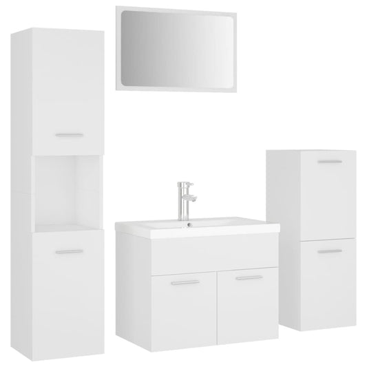 vidaXL Bathroom Furniture Set White Engineered Wood