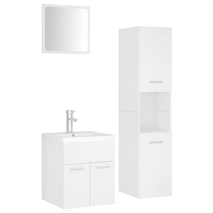 vidaXL Bathroom Furniture Set | White | Engineered wood, Ceramic, Acrylic