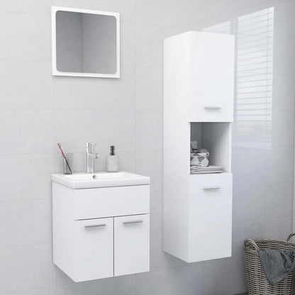 vidaXL Bathroom Furniture Set | White | Engineered wood, Ceramic, Acrylic
