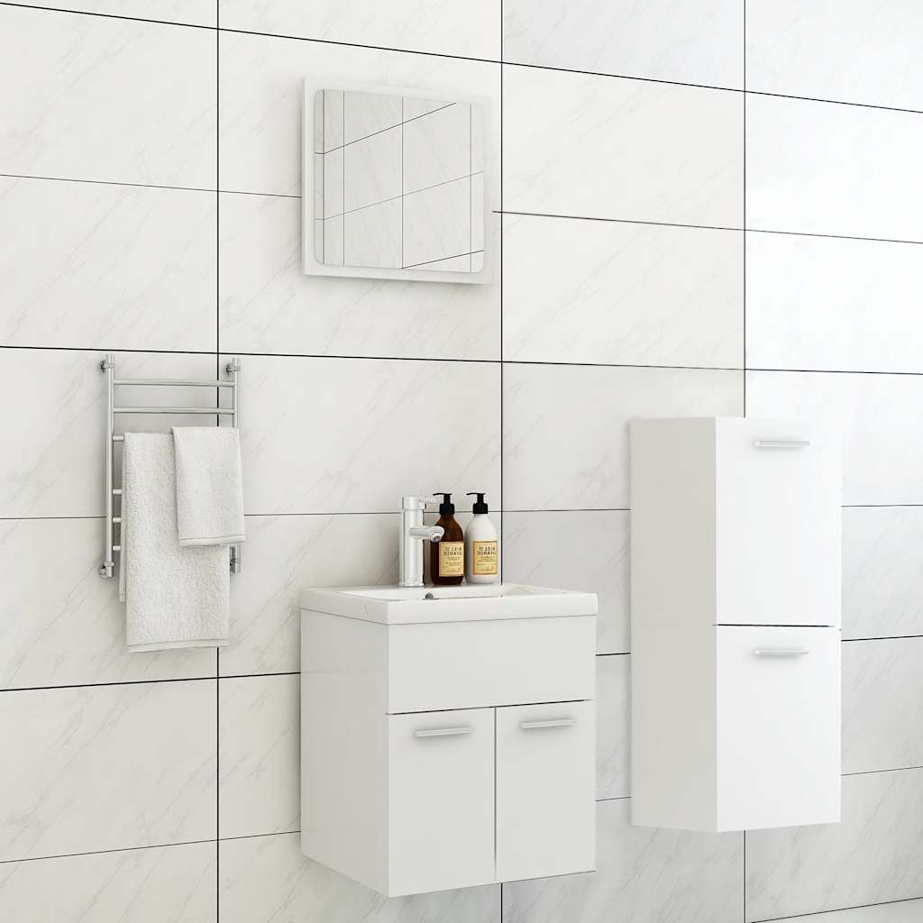 vidaXL Bathroom Furniture Set White Engineered Wood