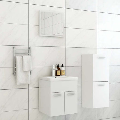 vidaXL Bathroom Furniture Set White Engineered Wood