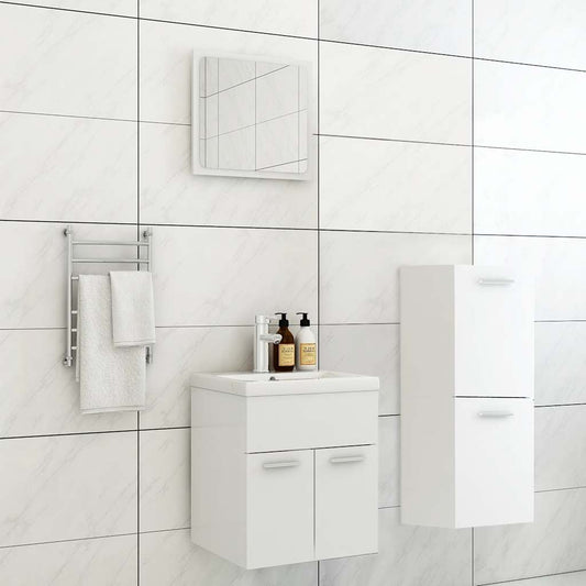 vidaXL Bathroom Furniture Set White Engineered Wood