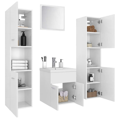 vidaXL Bathroom Furniture Set | White | Engineered wood, acrylic | Medium