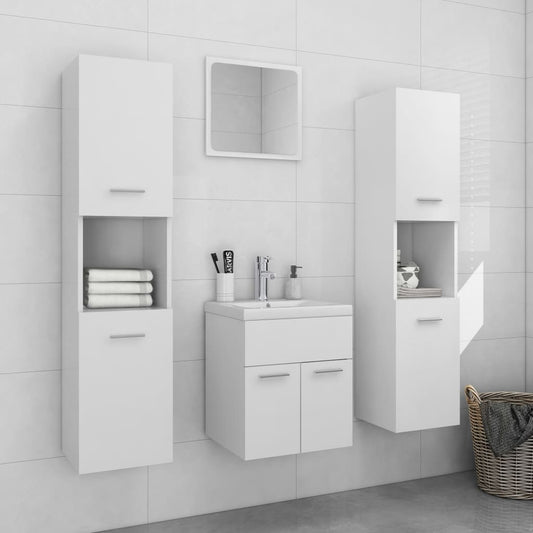 vidaXL Bathroom Furniture Set | White | Engineered wood, acrylic | Medium