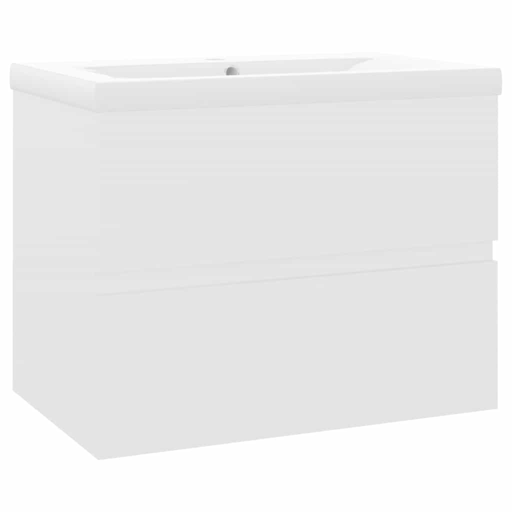 vidaXL Sink Cabinet with Built-in Basin White Engineered Wood