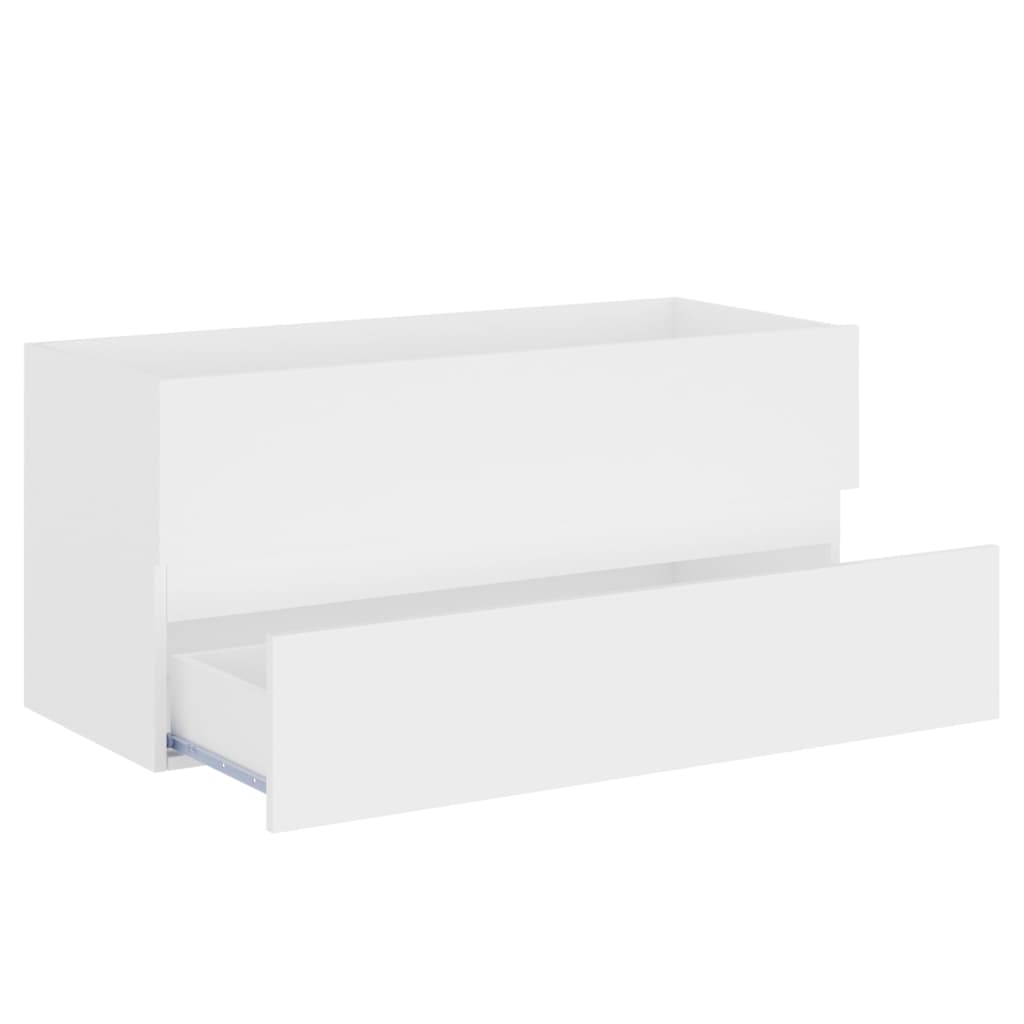 vidaXL Sink Cabinet with Built-in Basin White Engineered Wood