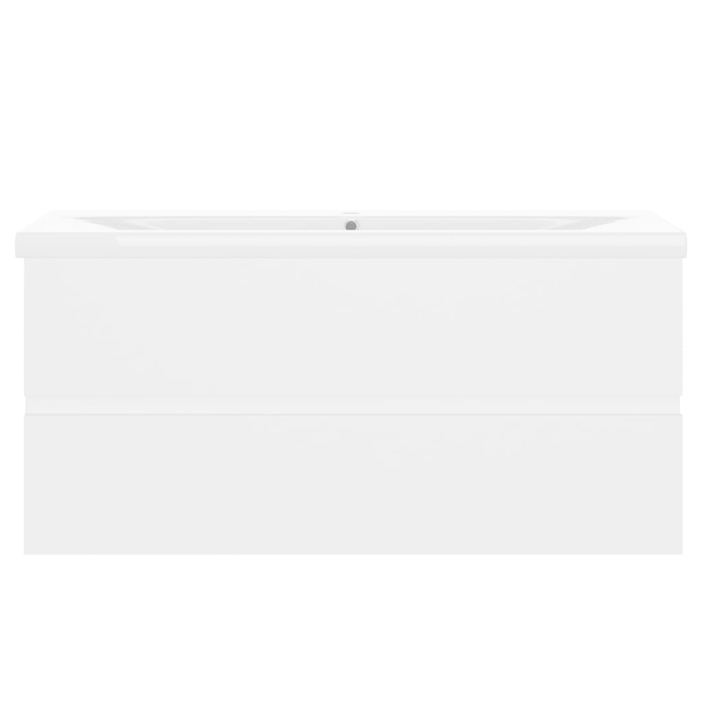 vidaXL Sink Cabinet with Built-in Basin White Engineered Wood