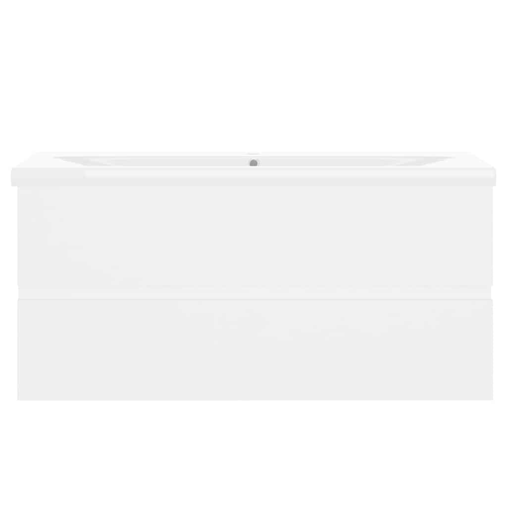 vidaXL Sink Cabinet with Built-in Basin White Engineered Wood