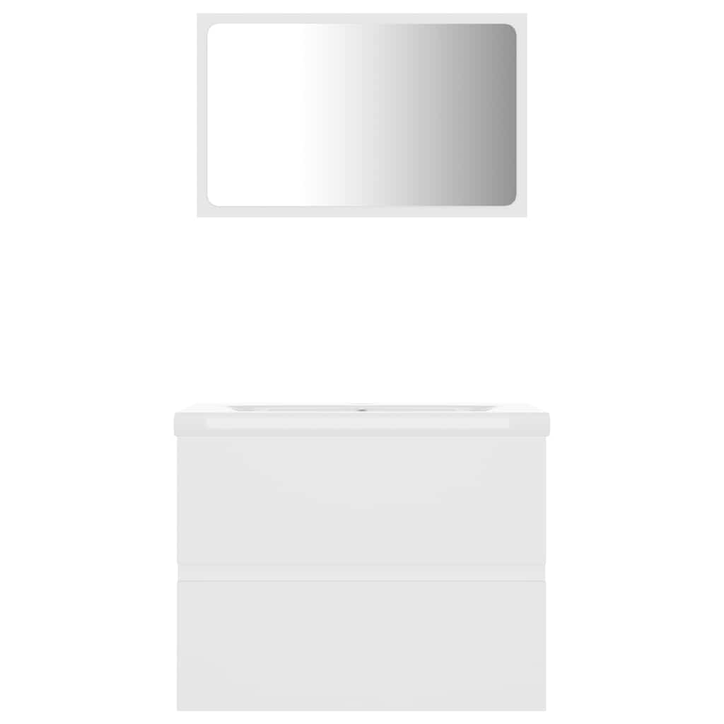 vidaXL Bathroom Furniture Set White Engineered Wood