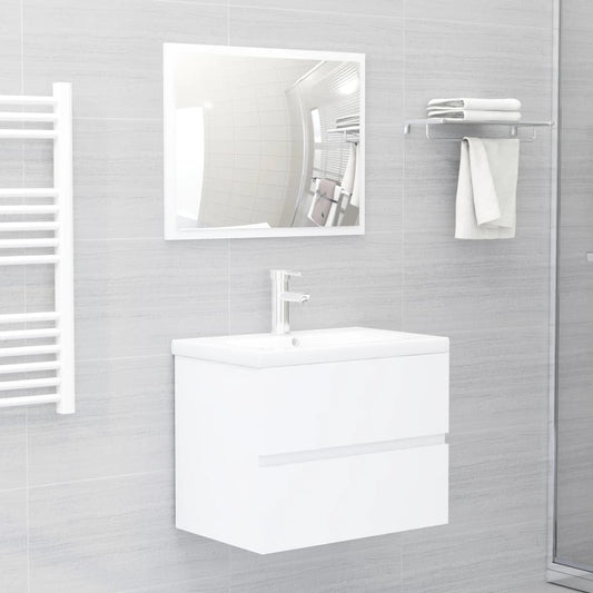 vidaXL Bathroom Furniture Set | White | Engineered wood | Medium