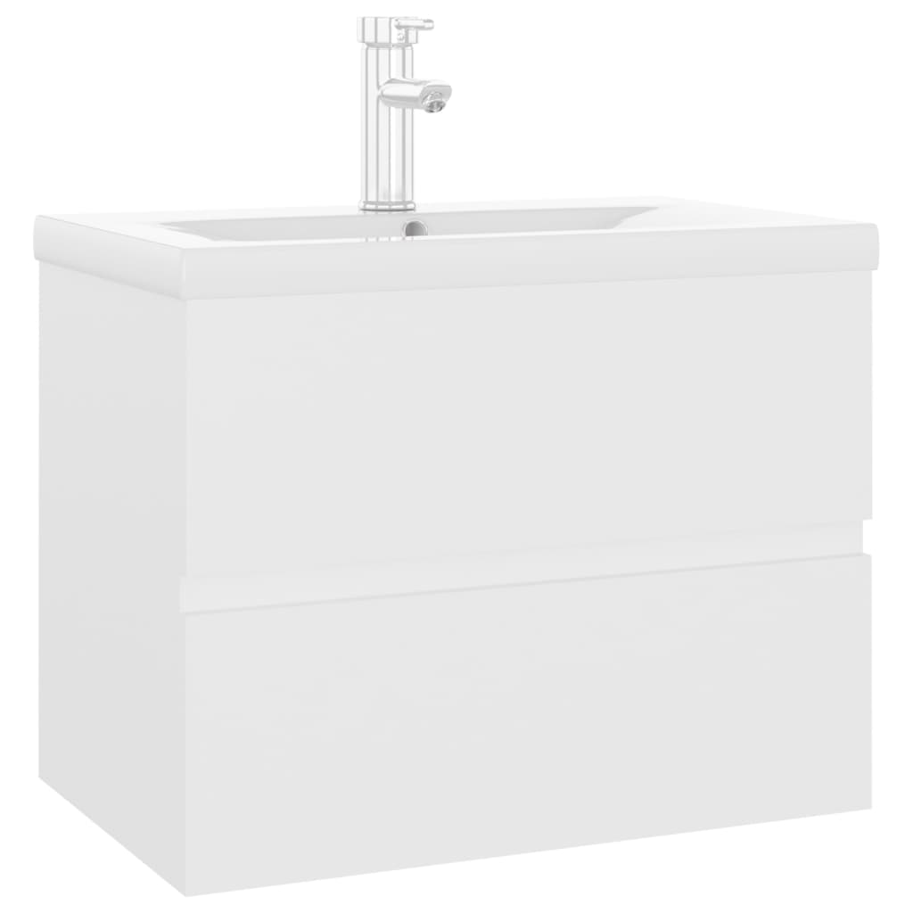 vidaXL Sink Cabinet with Built-in Basin White Engineered Wood