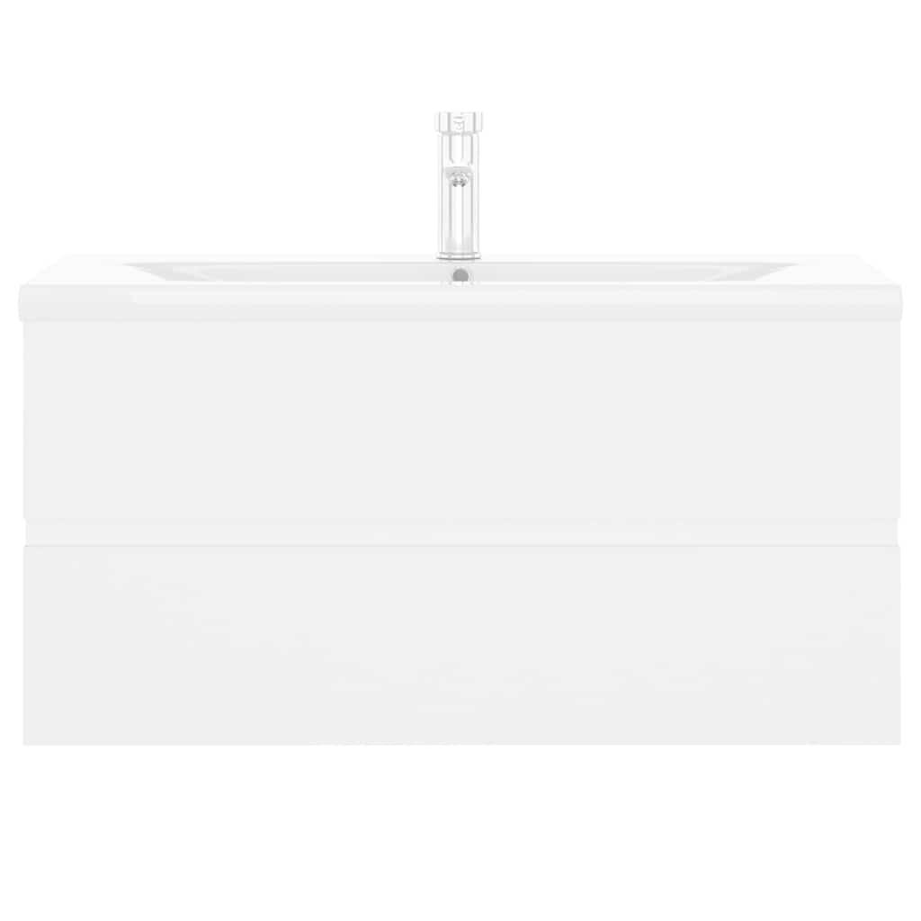 vidaXL Sink Cabinet with Built-in Basin White Engineered Wood