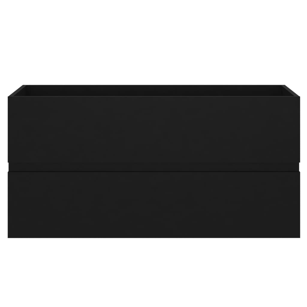 vidaXL Sink Cabinet with Built-in Basin Black Engineered Wood
