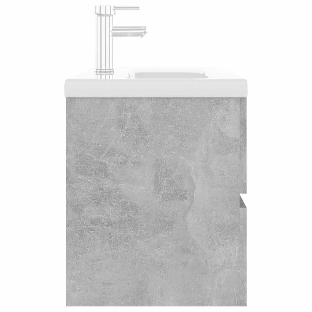 vidaXL Sink Cabinet with Built-in Basin Concrete Grey Engineered Wood