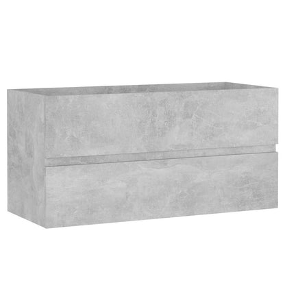 vidaXL Sink Cabinet with Built-in Basin Concrete Grey Engineered Wood