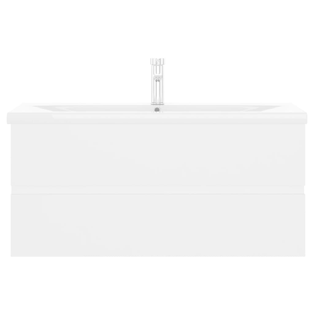vidaXL Sink Cabinet with Built-in Basin White Engineered Wood