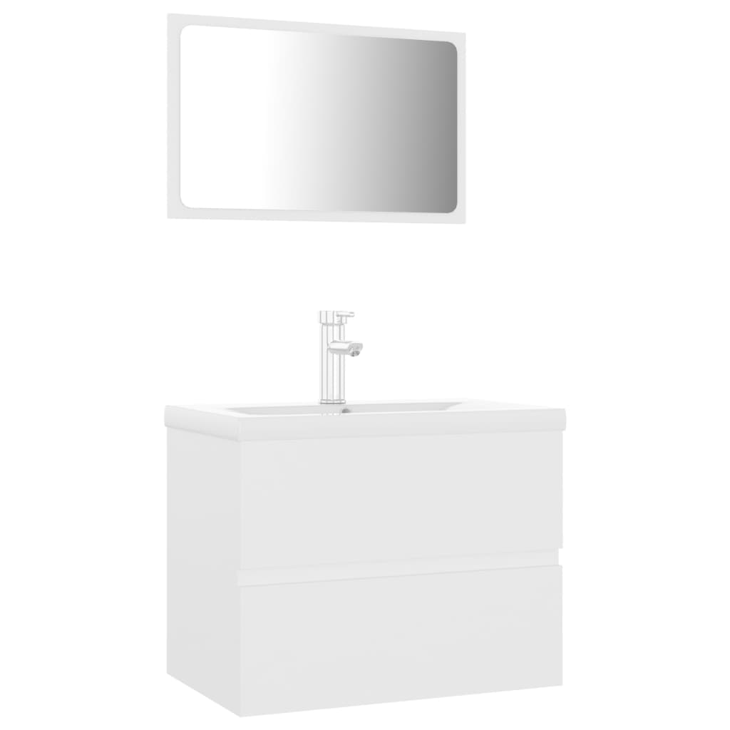 vidaXL Bathroom Furniture Set | White | Engineered Wood | Medium