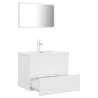 vidaXL Bathroom Furniture Set | White | Engineered Wood | Medium