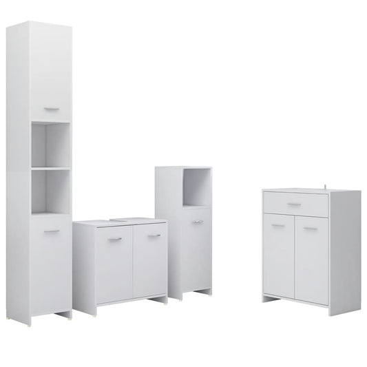 vidaXL 4 Piece Bathroom Furniture Set White