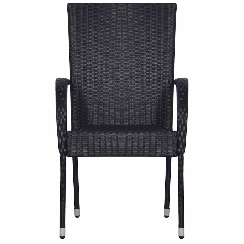 vidaXL 3 Piece Garden Dining Set Black