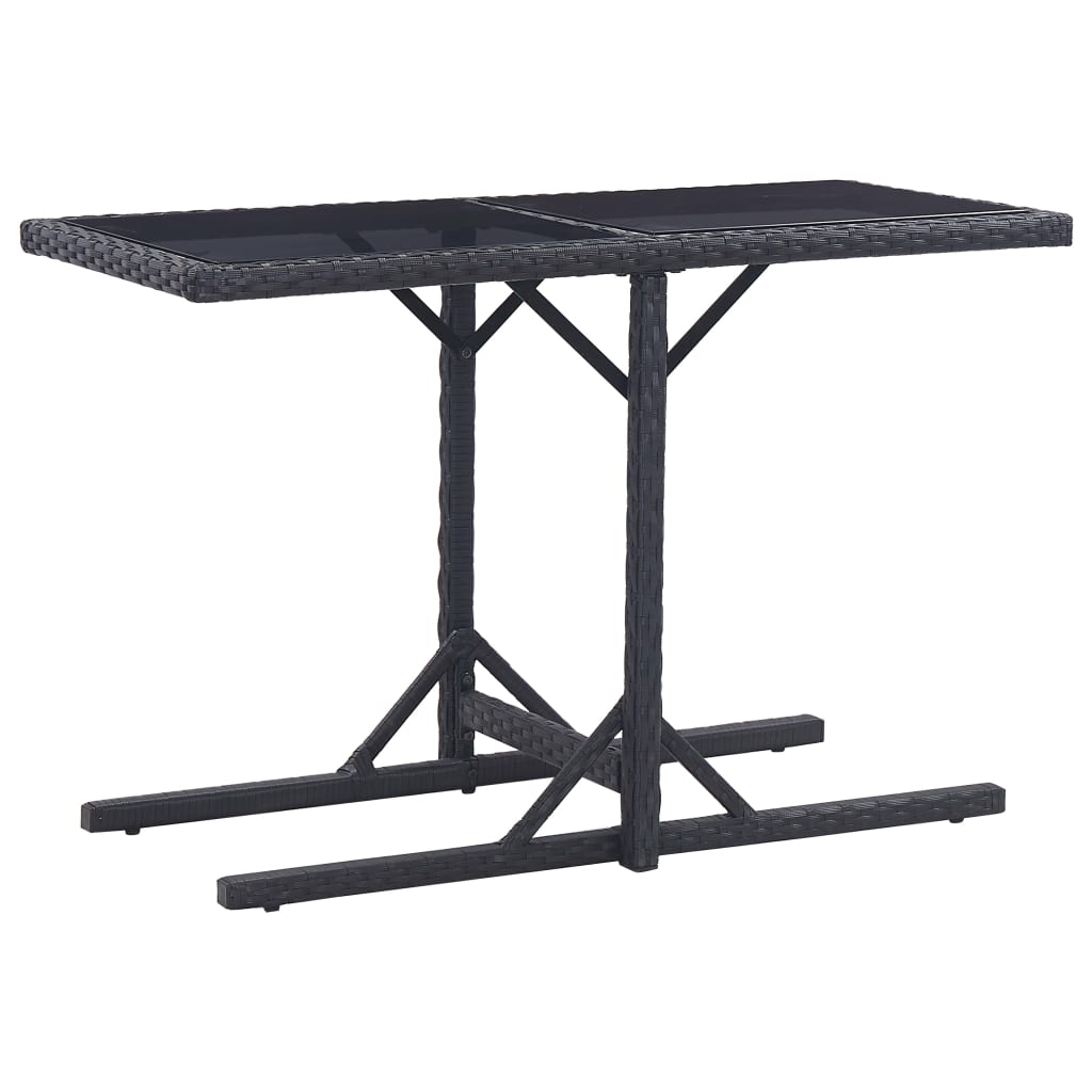 vidaXL Dining Set | Black | Polyethylene rattan, Powder-coated steel, Glass