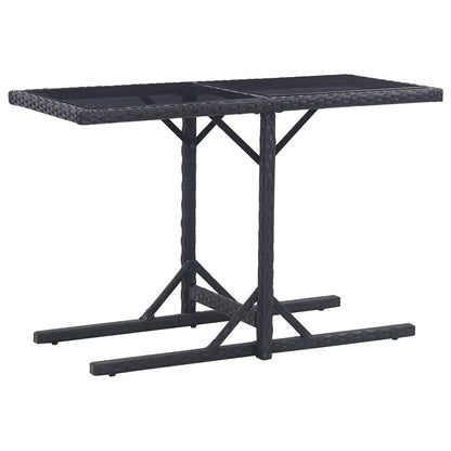 vidaXL Dining Set | Black | Polyethylene rattan, Powder-coated steel, Glass