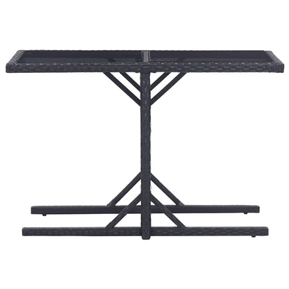 vidaXL Dining Set | Black | Polyethylene rattan, Powder-coated steel, Glass